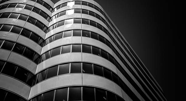 istock windows of  commercial building with B&W color 637191226