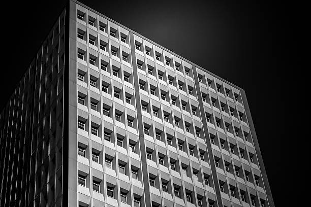 istock windows of  commercial building with B&W color 637191388