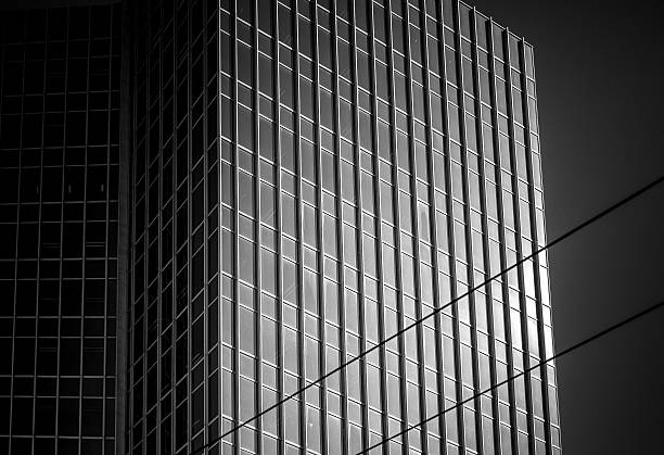 istock windows of  commercial building with B&W color 637191678