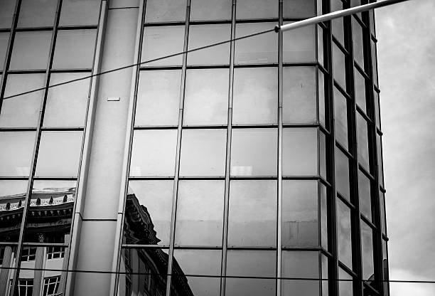 istock windows of  commercial building with B&W color 637191794