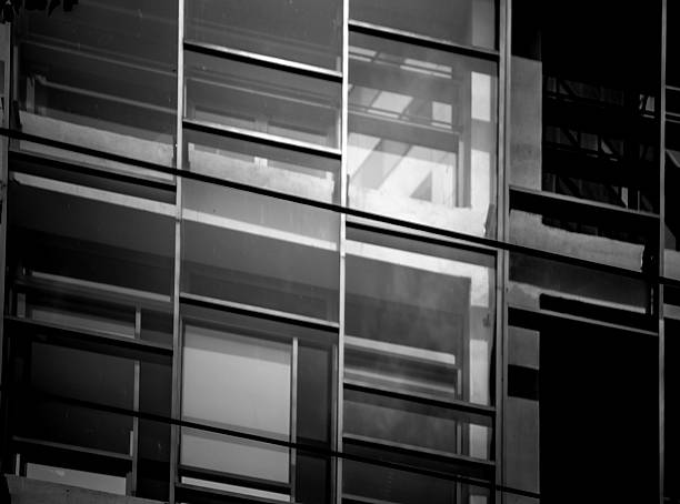 istock windows of  commercial building with B&W color 637192048