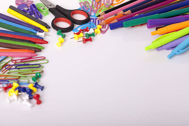 istock Childrens school supplies 637192604