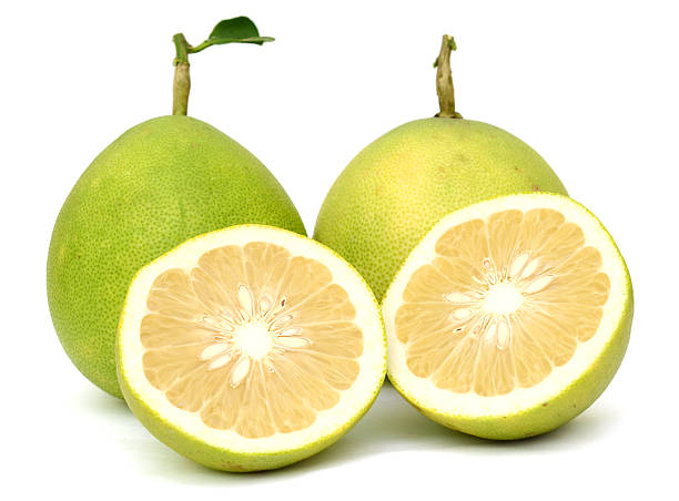 istock fresh pomelos peeled and green pomelos on white 637193706