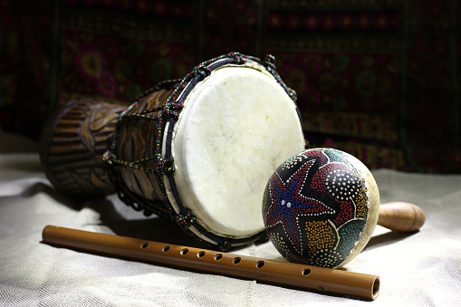 ethnic musical instruments in low key