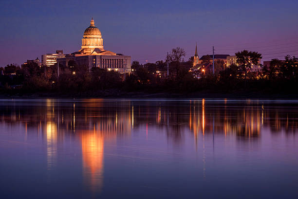istock Missouri River and Capitol Building at Sunset 637194132