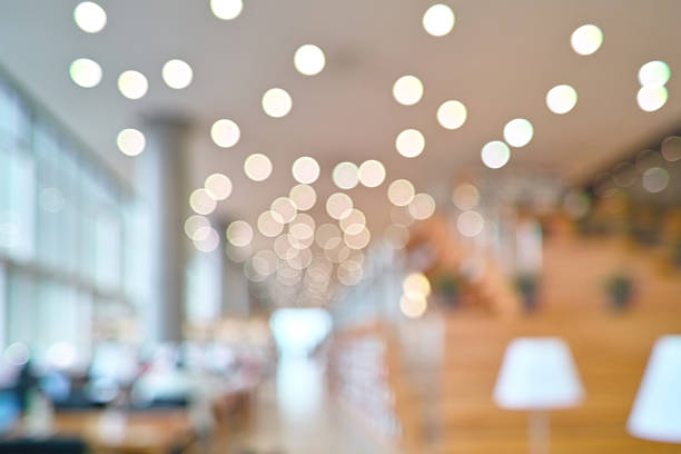 istock Abstract blurred photo of library, bokeh background. 637195160