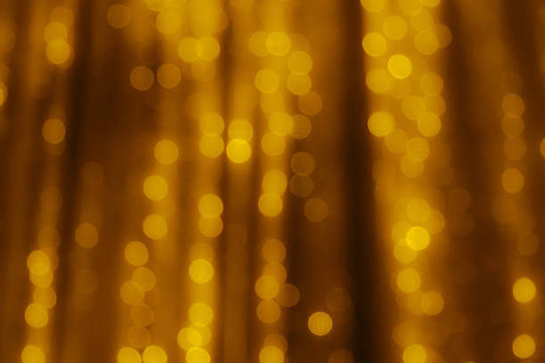 istock Gold curtain with garland in a blur 637199382