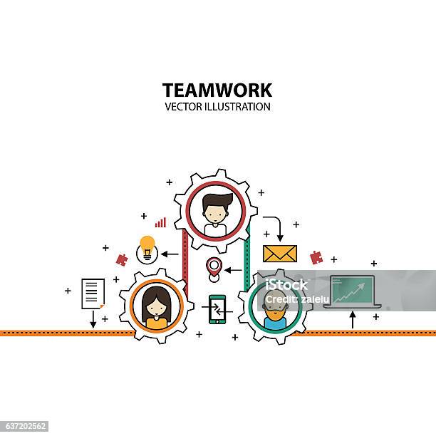 Beautiful Teamwork Design Teamwork Graphic Design Style Modern Stock Illustration - Download ...