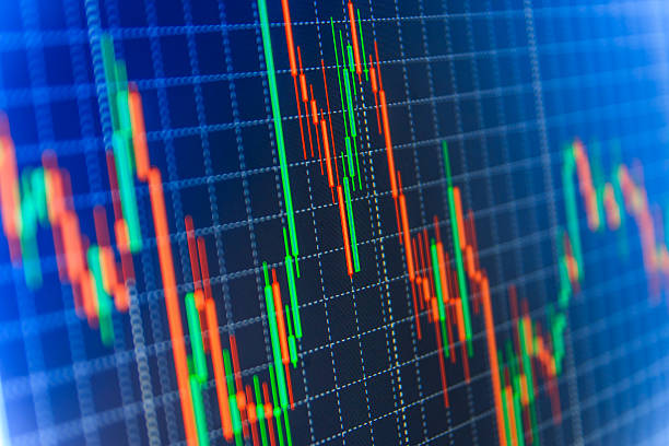 istock Stock market graph and bar chart price display 637206506