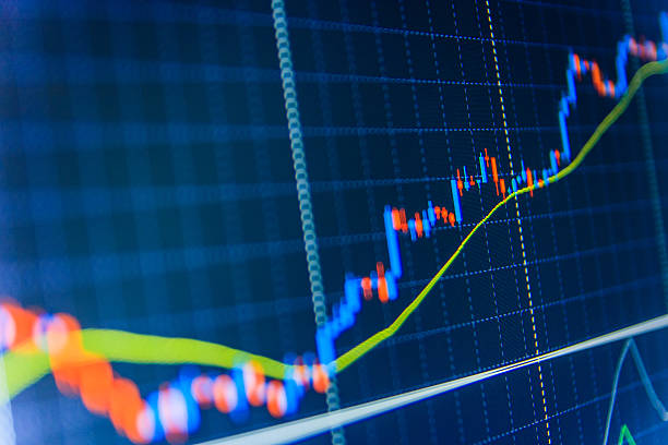 istock Stock market graph and bar chart price display 637206524
