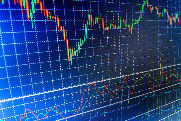 istock Stock market graph and bar chart price display 637206574