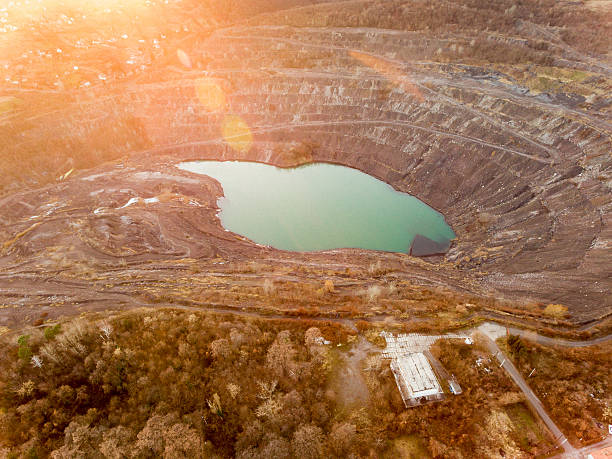 istock Mine lake with green water 637211882