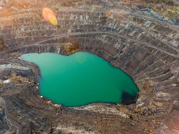 istock Mine lake with green water 637212048
