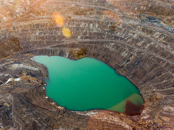istock Mine lake with green water 637213300