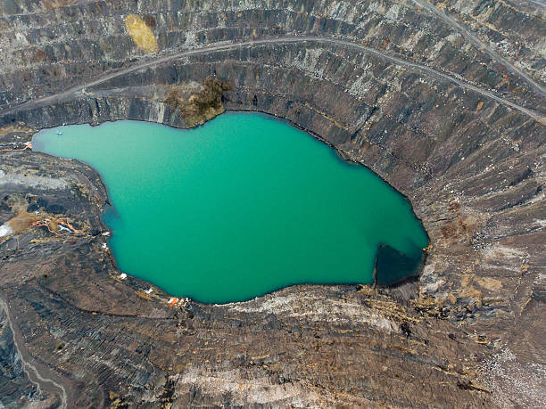 istock Mine lake with green water 637213564