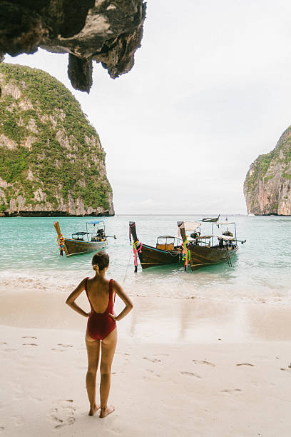 istock Woman on Maya Bay beach 637218320