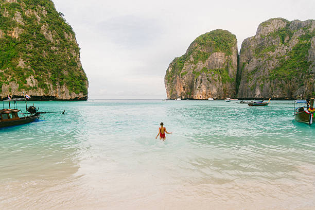 istock Woman on Maya Bay beach 637218882