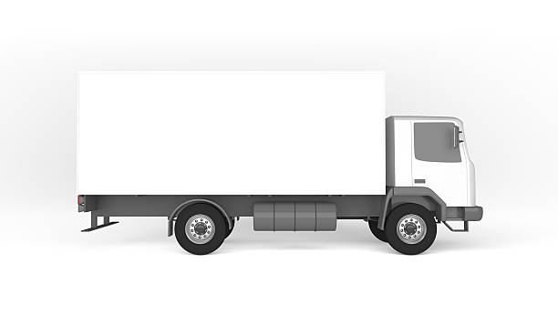 istock Mockup of truck on white background. 637222372