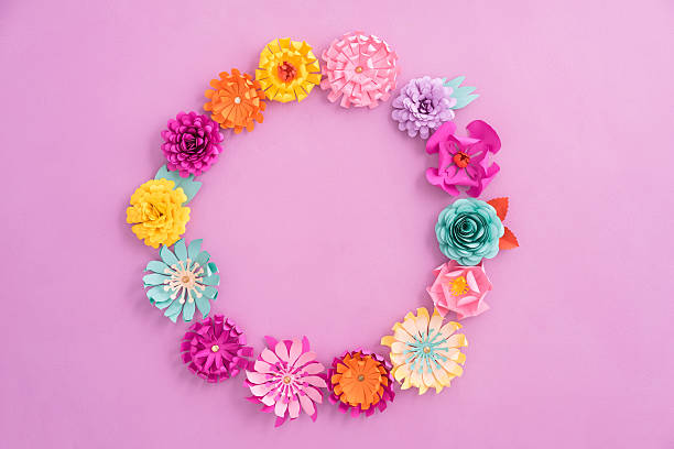 Paper flower wreath