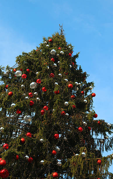 istock Christmas tree with many Decorative Christmas Balls 637222432
