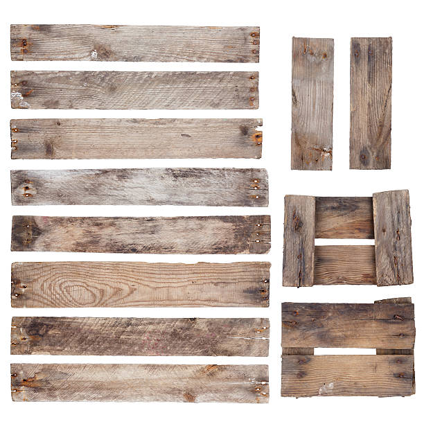 Weathered old wooden planks