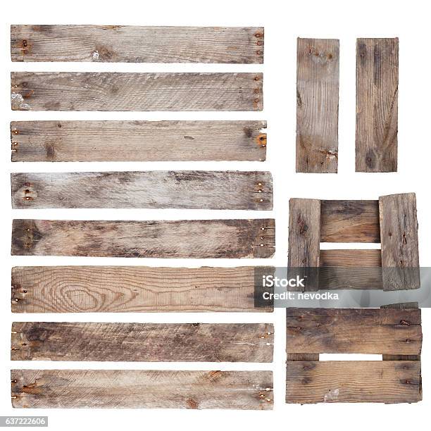 Weathered Old Wooden Planks Stock Photo - Download Image Now - Plank - Timber, Old, Weathered