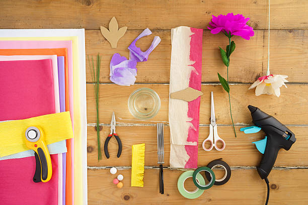 istock Utensils for making paper flowers 637223494
