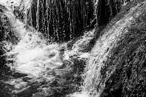 istock water in a waterfall, black & white, Cuba 637224360