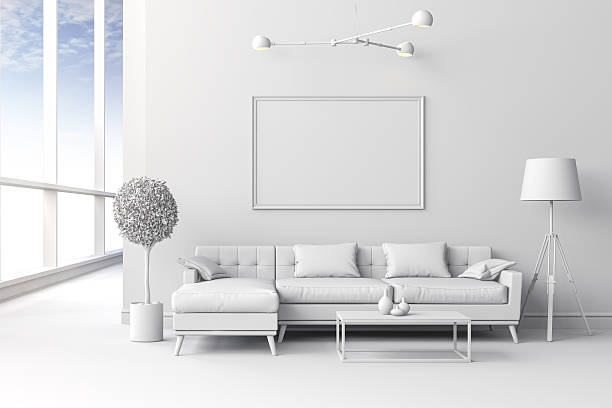 istock 3d render of beautiful clean interior 637230878
