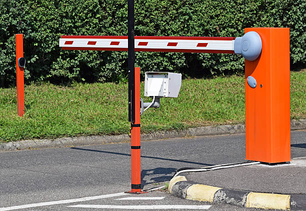 istock Gate of the parking lot 637234588