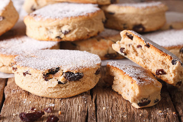 istock British biscuits: Welsh cakes with raisins and powdered sugar 637235178