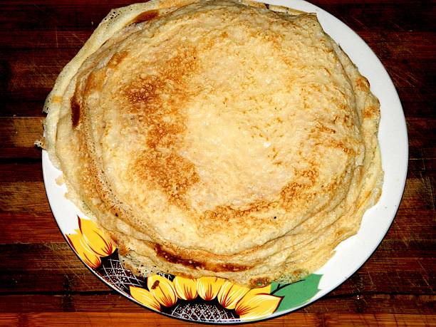 istock thin with holes pancakes on a plate lined with a slide 637237078