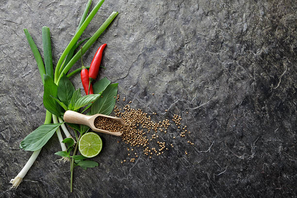 asian food: ingredients for asian cooking still life - thai culture thai cuisine spice ingredient imagens e fotografias de stock