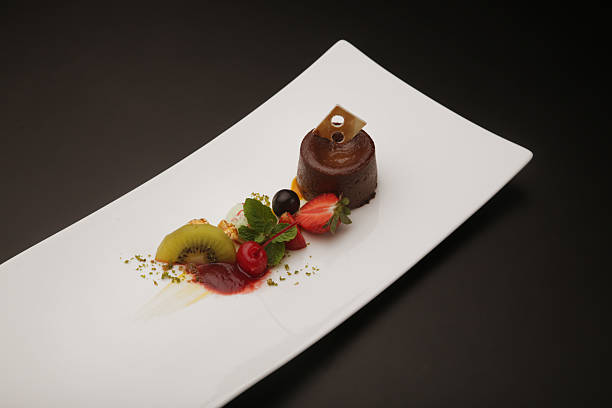 istock Fancy modern dessert with fruits, served for presentation 637237810
