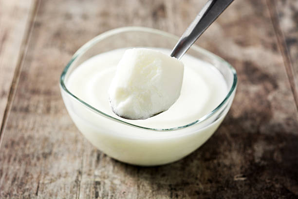 istock Greek yogurt in glass bowl 637242802
