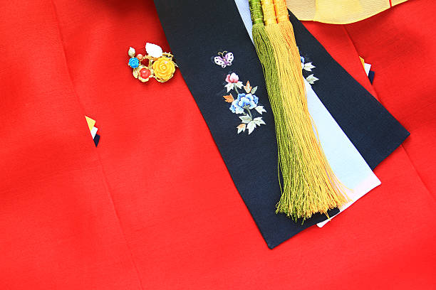 istock Korean traditional silk dress background. 637242820
