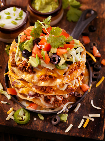 Chilli Cheese Tostada Tower - Photographed on Hasselblad H3D2-39mb Camera
