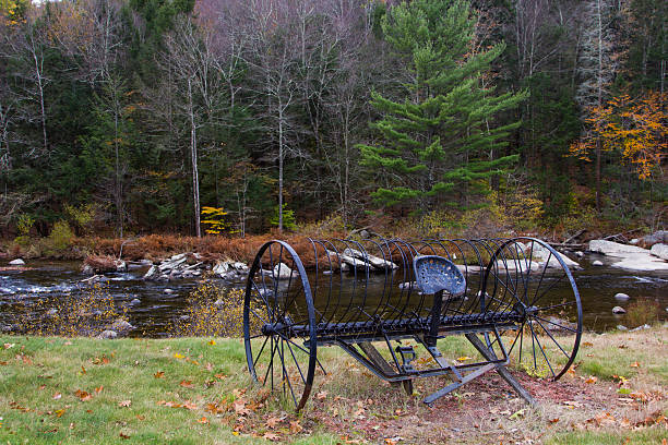 istock Riverside antique farming equipment 637245984
