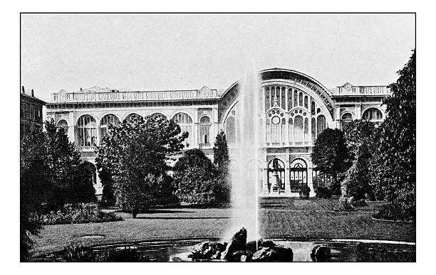 istock Antique dotprinted photographs of Italy: Turin, Train Station 637247458