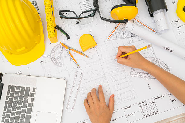 istock Planning blueprint of a building 637250430