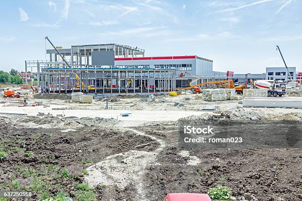 View On Construction Site Unfinished Modern Edifice Stock Photo - Download Image Now