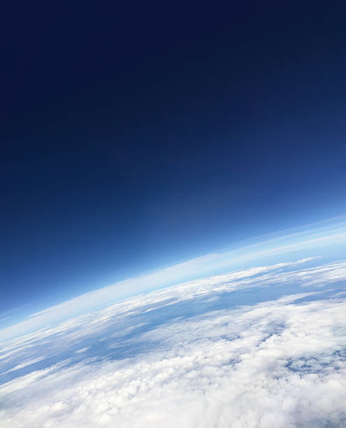 空の上から - stratosphere sky cloud blue ストックフォトと画像