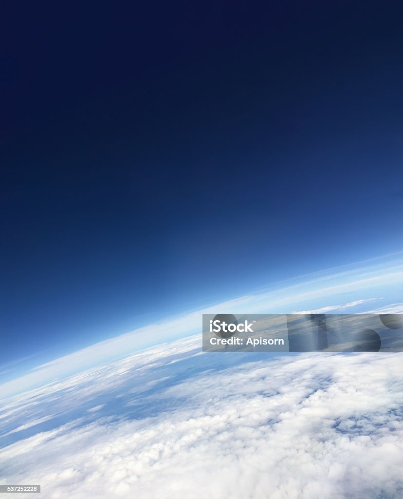 From above the sky From above the sky.Aerial view Globe - Navigational Equipment Stock Photo