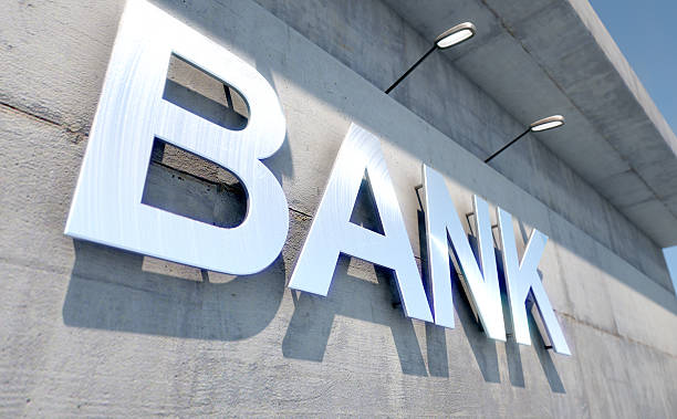 istock Modern Bank Building Signage 637256834