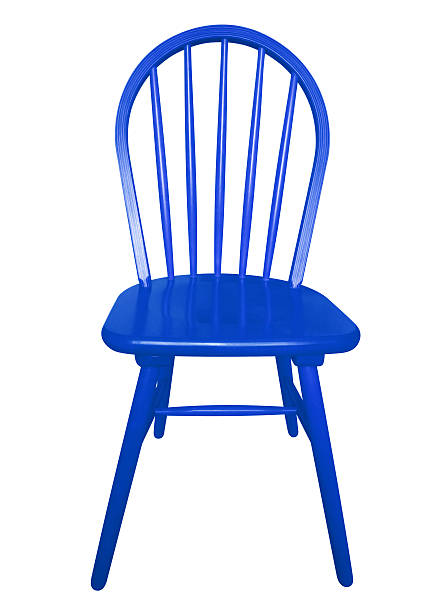 istock Wooden chair isolated - dark blue 637257042