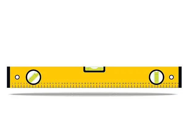 Vector illustration of Construction bubble level yellow