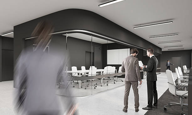 istock People working in office with long conference room 637259528