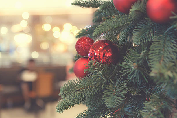 istock Closeup of Christmas-tree decorations 637260588