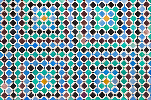 Pattern design element of Al-Attarine Madrasa in Fes, Morocco