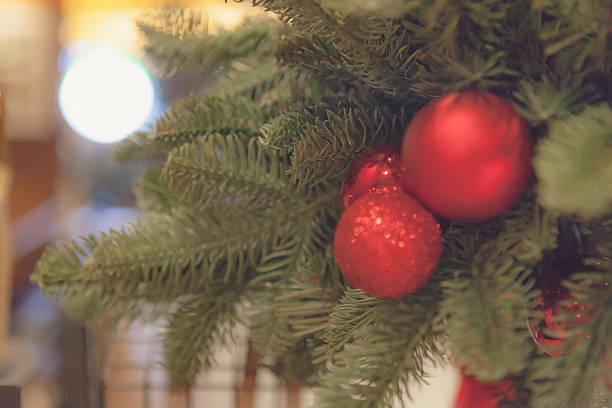 istock Closeup of Christmas-tree decorations 637261316